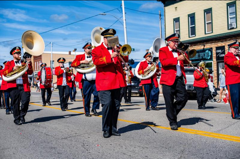 Escanaba City Band on Ludington Street during the annual Labor Day Parade