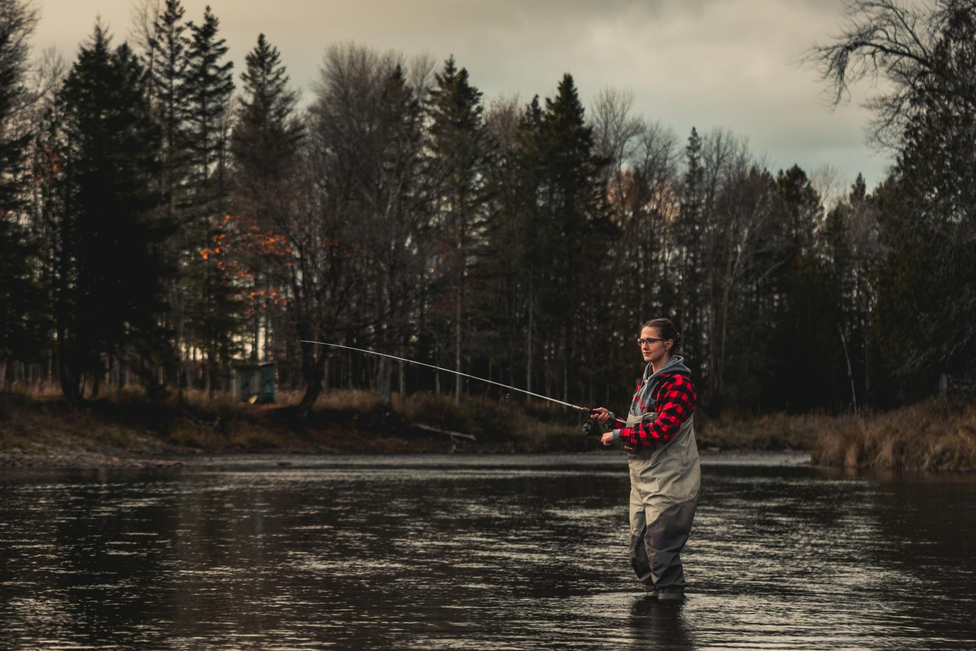 Katelyn Beaver fishing Ford River