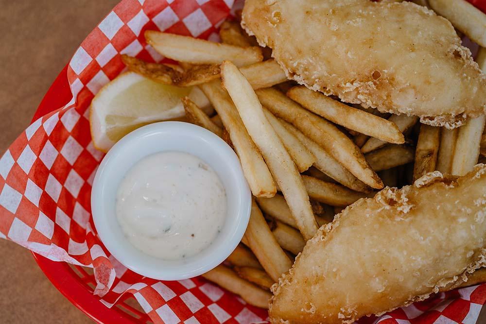 Fried fish and fries. 