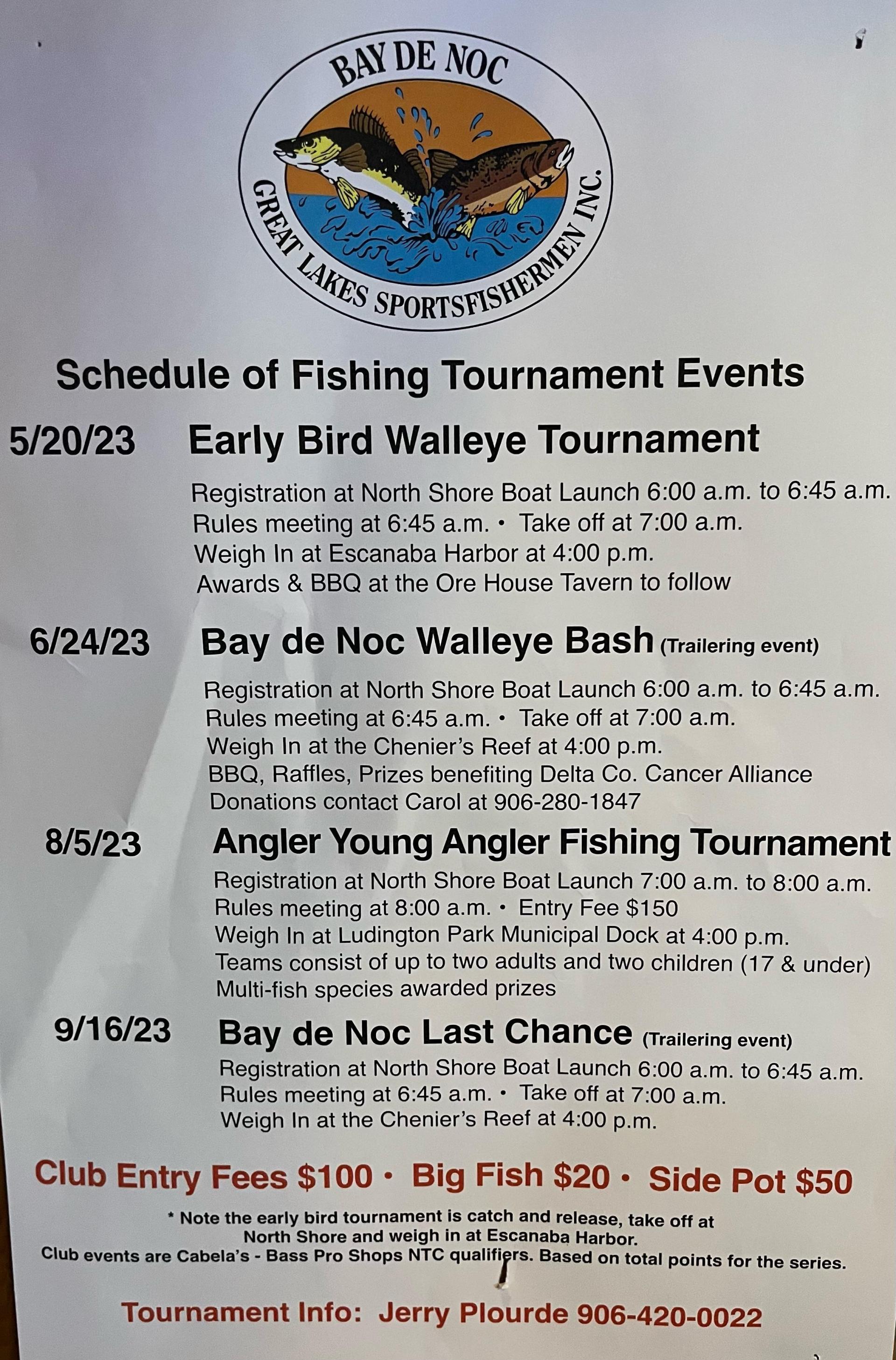 2023 Fishing Tournament Events