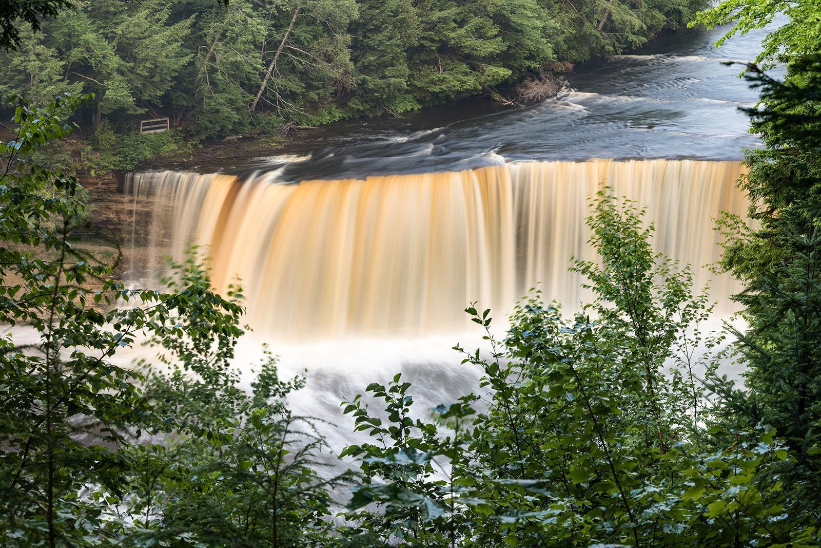 Tahquamenon Falls flowing in the summer