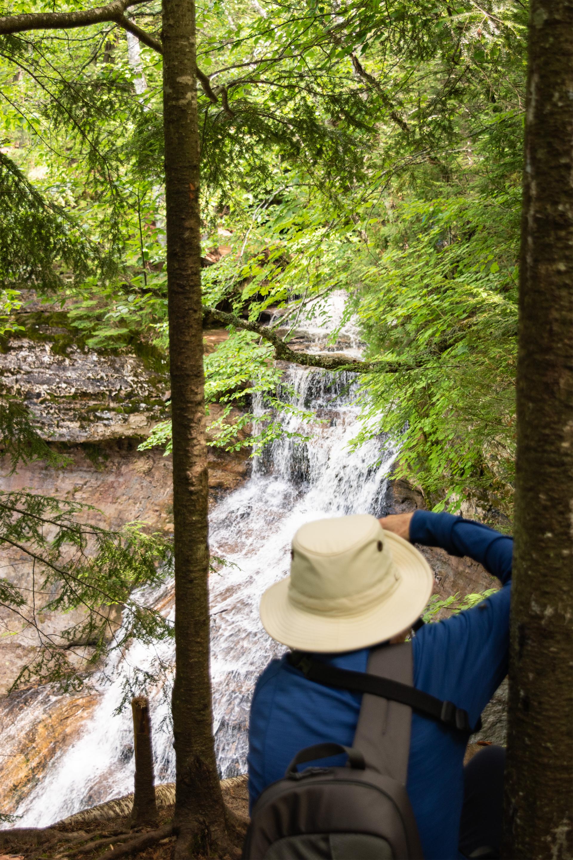 A photo of a person taking a photo of Chapel Falls