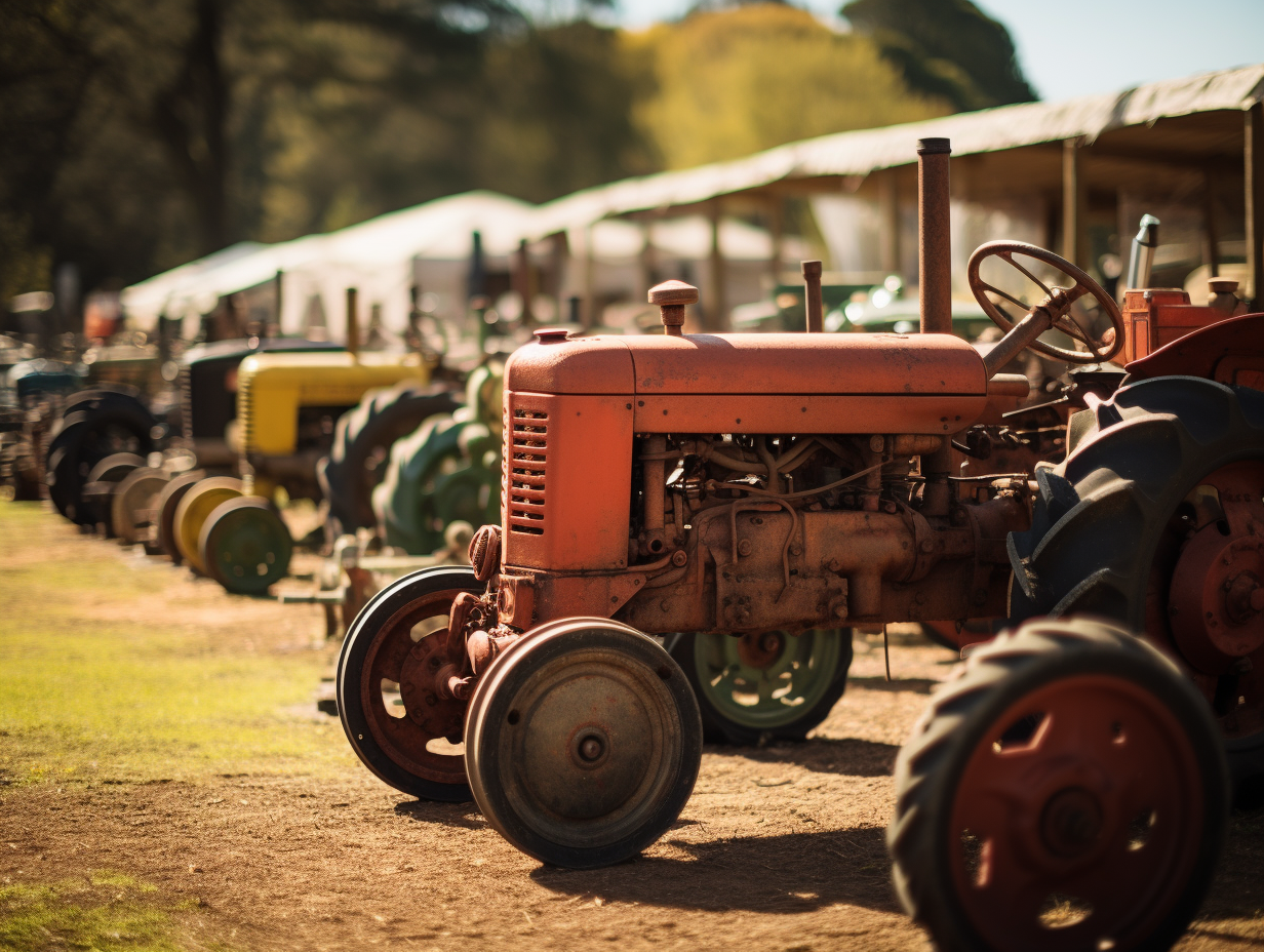 Tractors lined up at Steam & Engine show