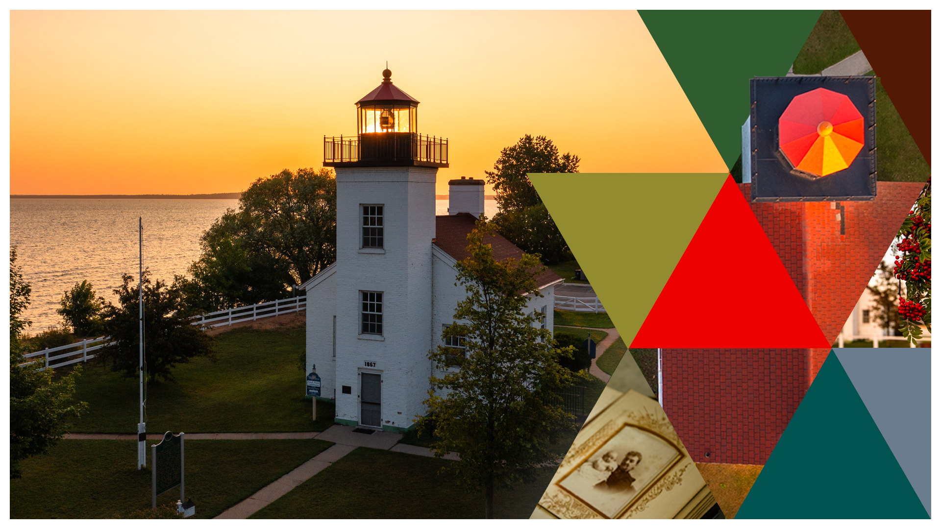 Breathtaking Sunset View of Sand Point Lighthouse in Escanaba, MI