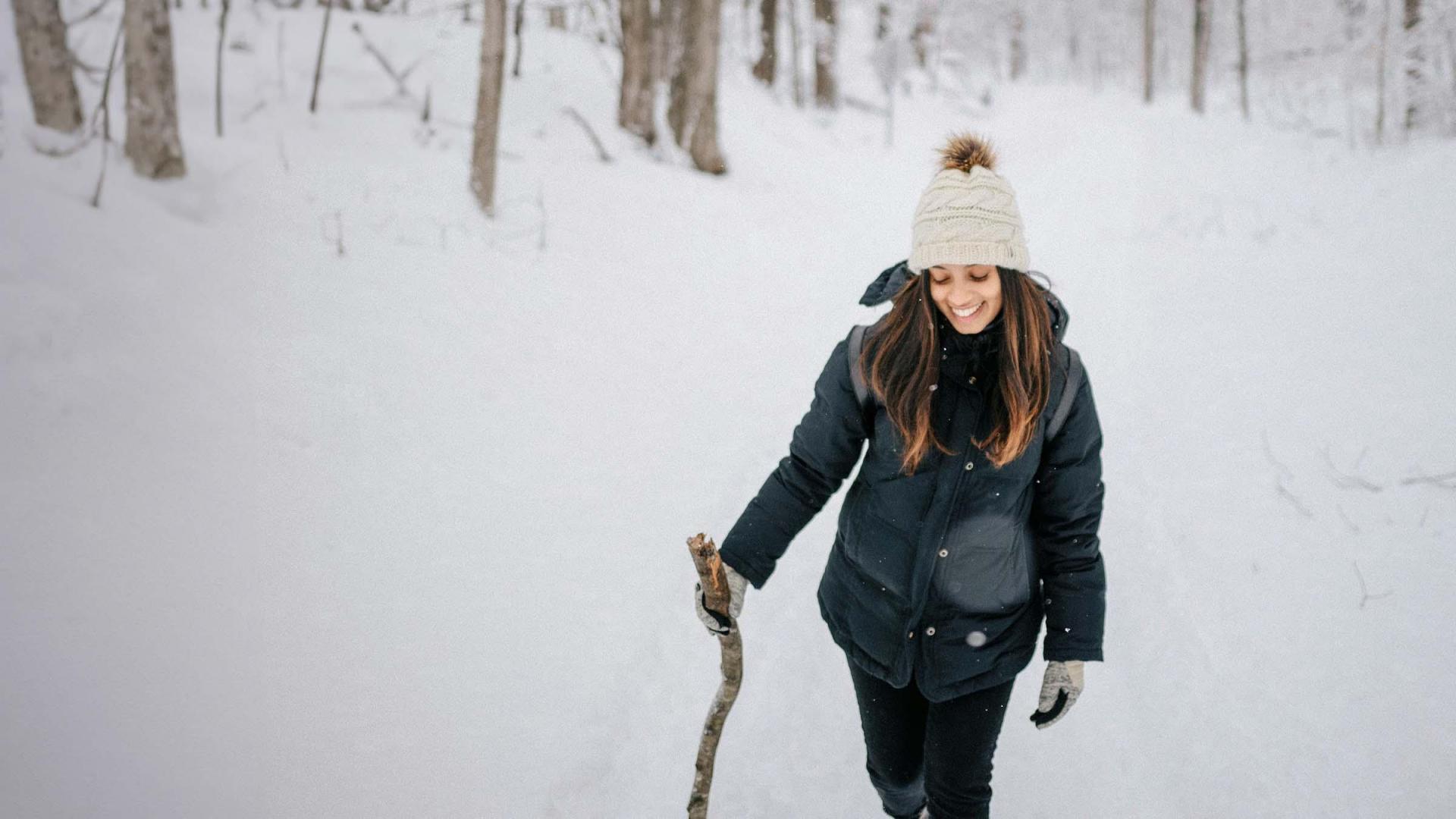 A wintery walk in the woods.