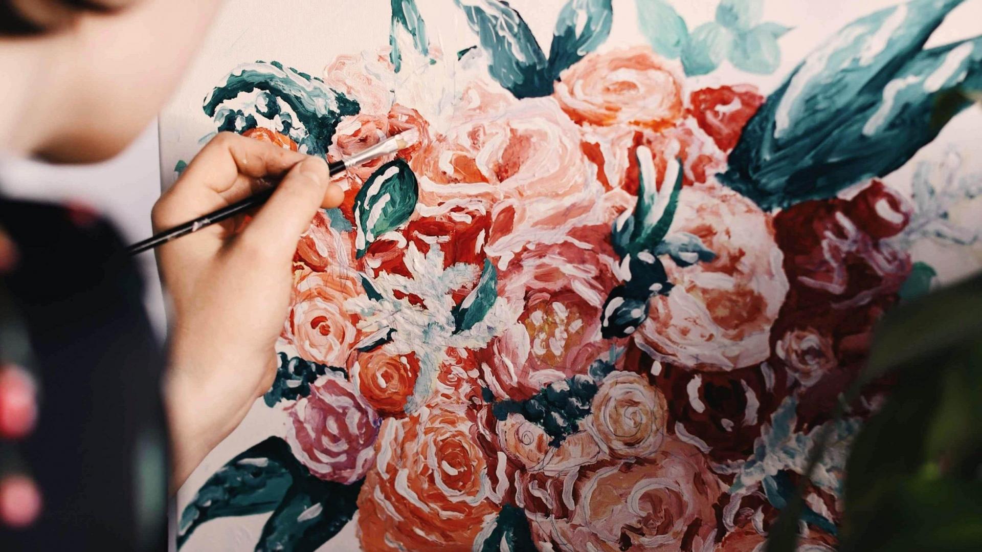 Painting flowers