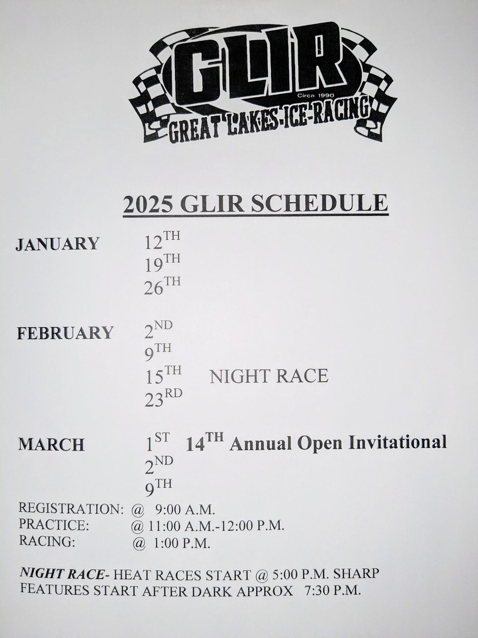 GLIR 25 Schedule