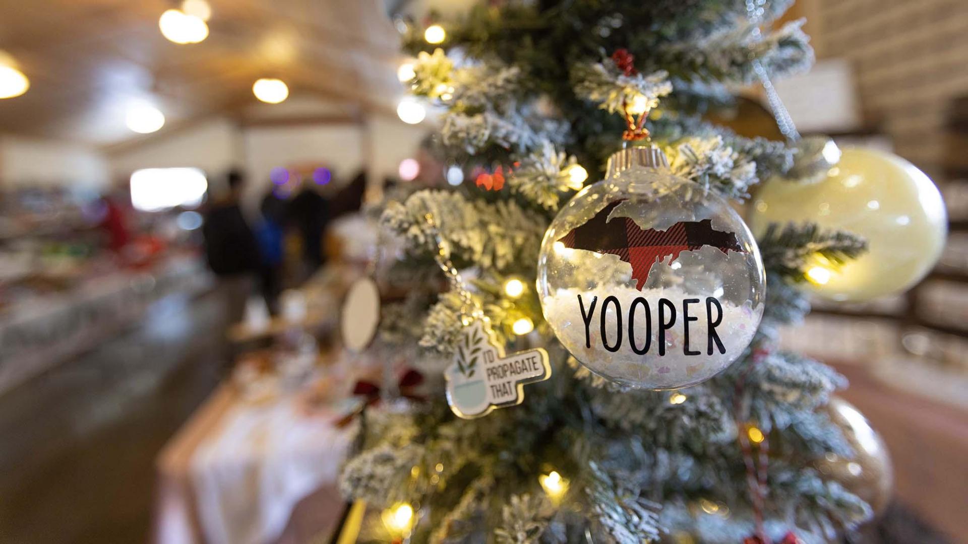 A decorated Christmas Tree indoors at Christmas in the Village