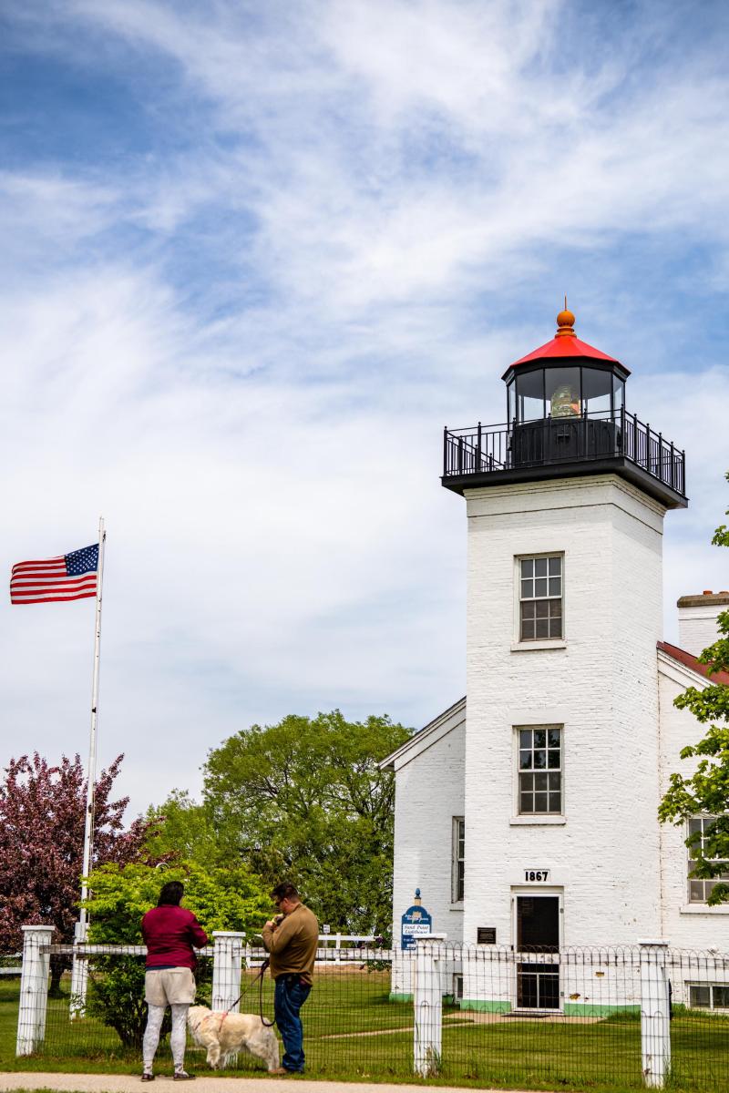 The historic Sand Point Lighthouse, located in Ludington Park in Escanaba, MI.