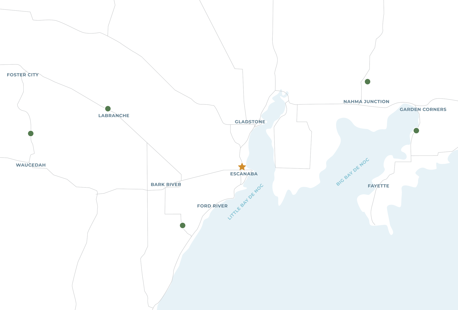 Area map showing the locations of ORV trailheads.