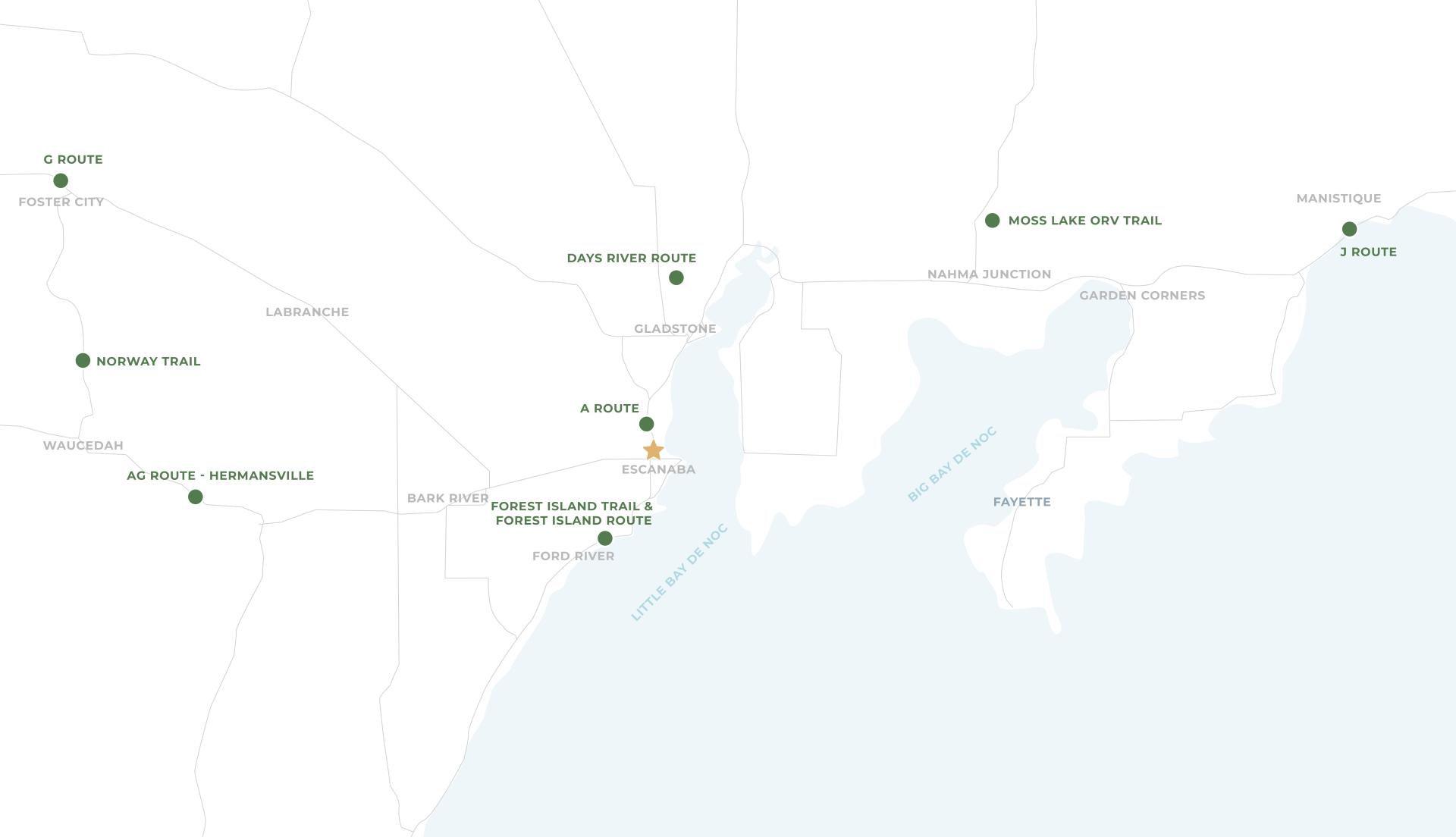 Map of ORV Trail Locations