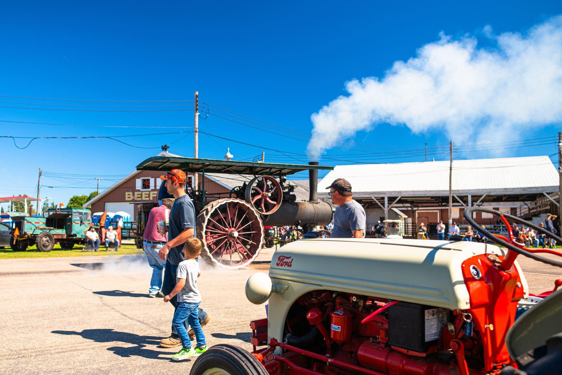 Steam engine at fairground
