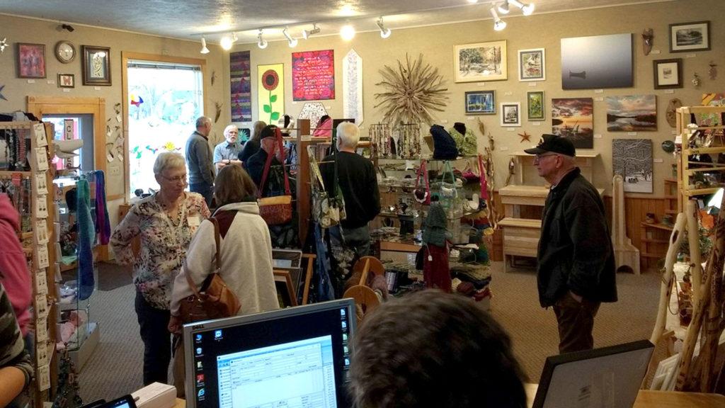 Art shop crowd