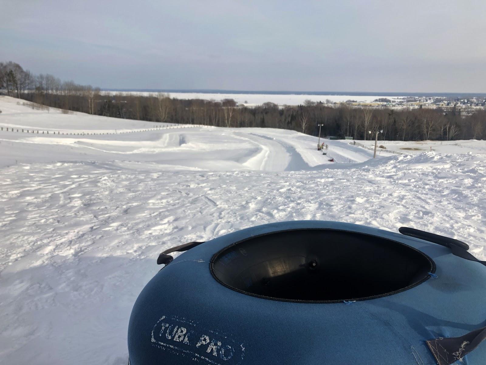 Tuber on snow