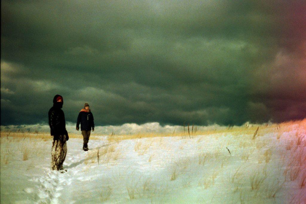 People hiking in snow