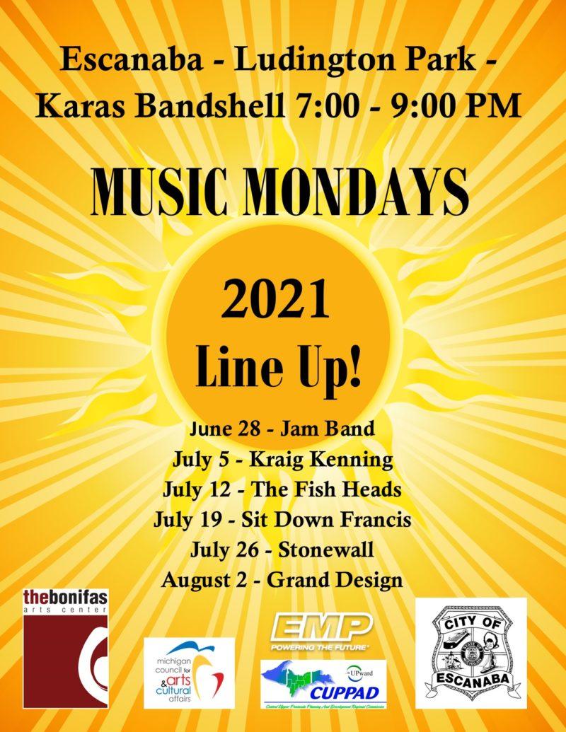 music monday poster of events in 2021