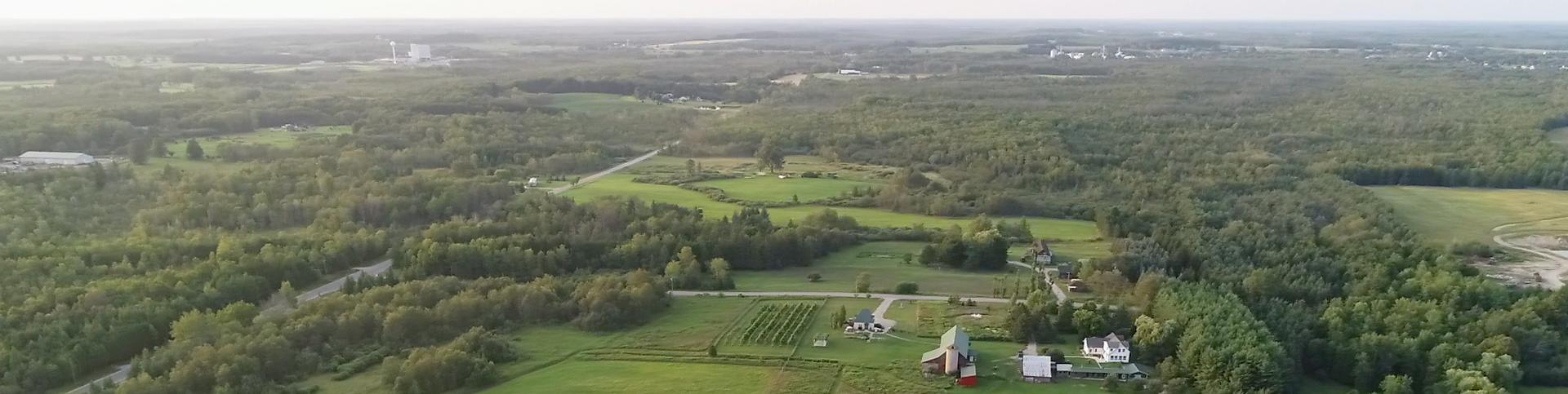 Aerial view of bark river