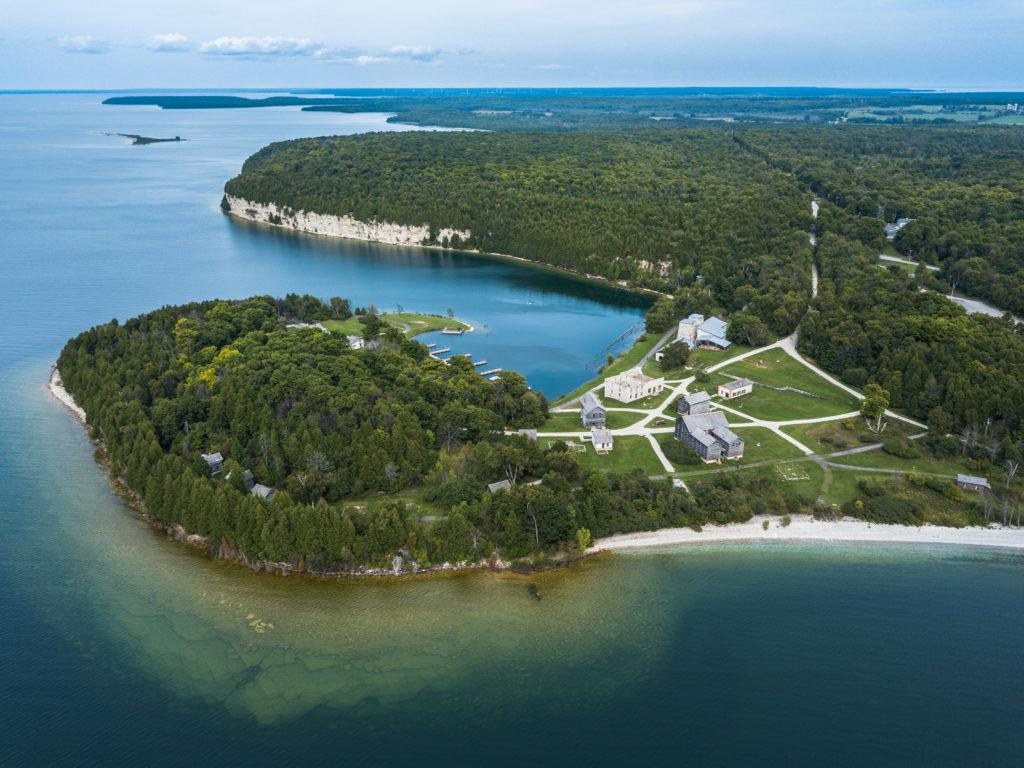 aerial view of the garden peninsula in the up