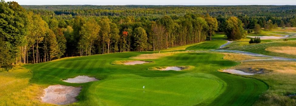 aerial view of a golf course