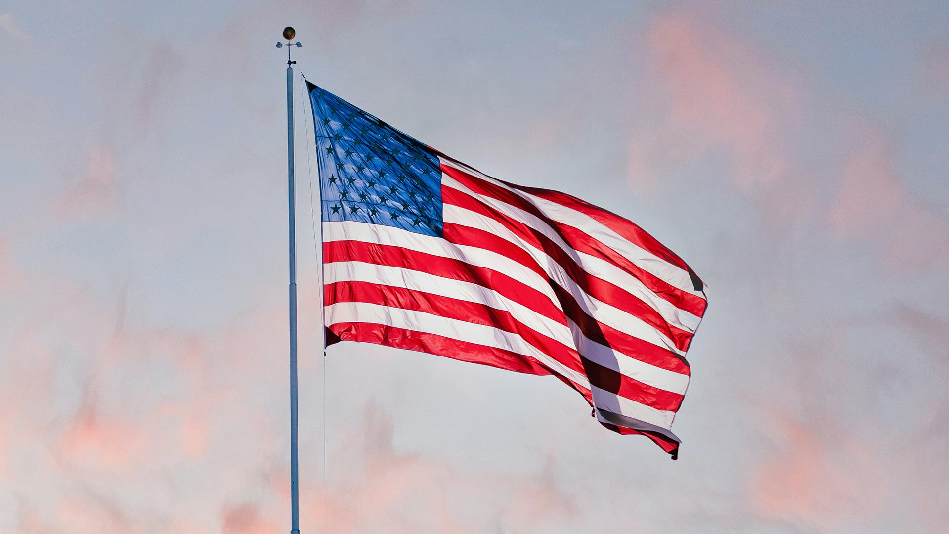 American Flag at sunrise