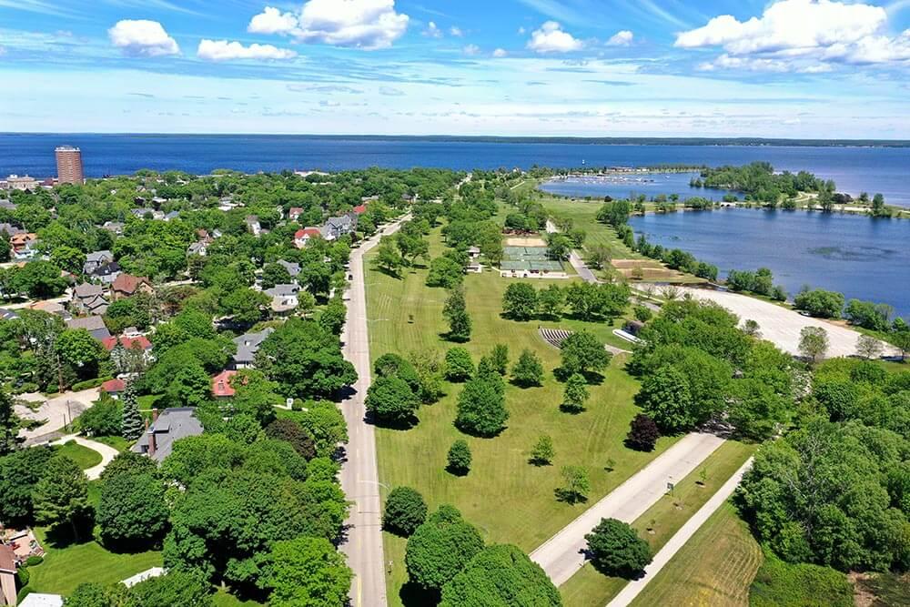 Ludington Park in Escanaba on a summer day.