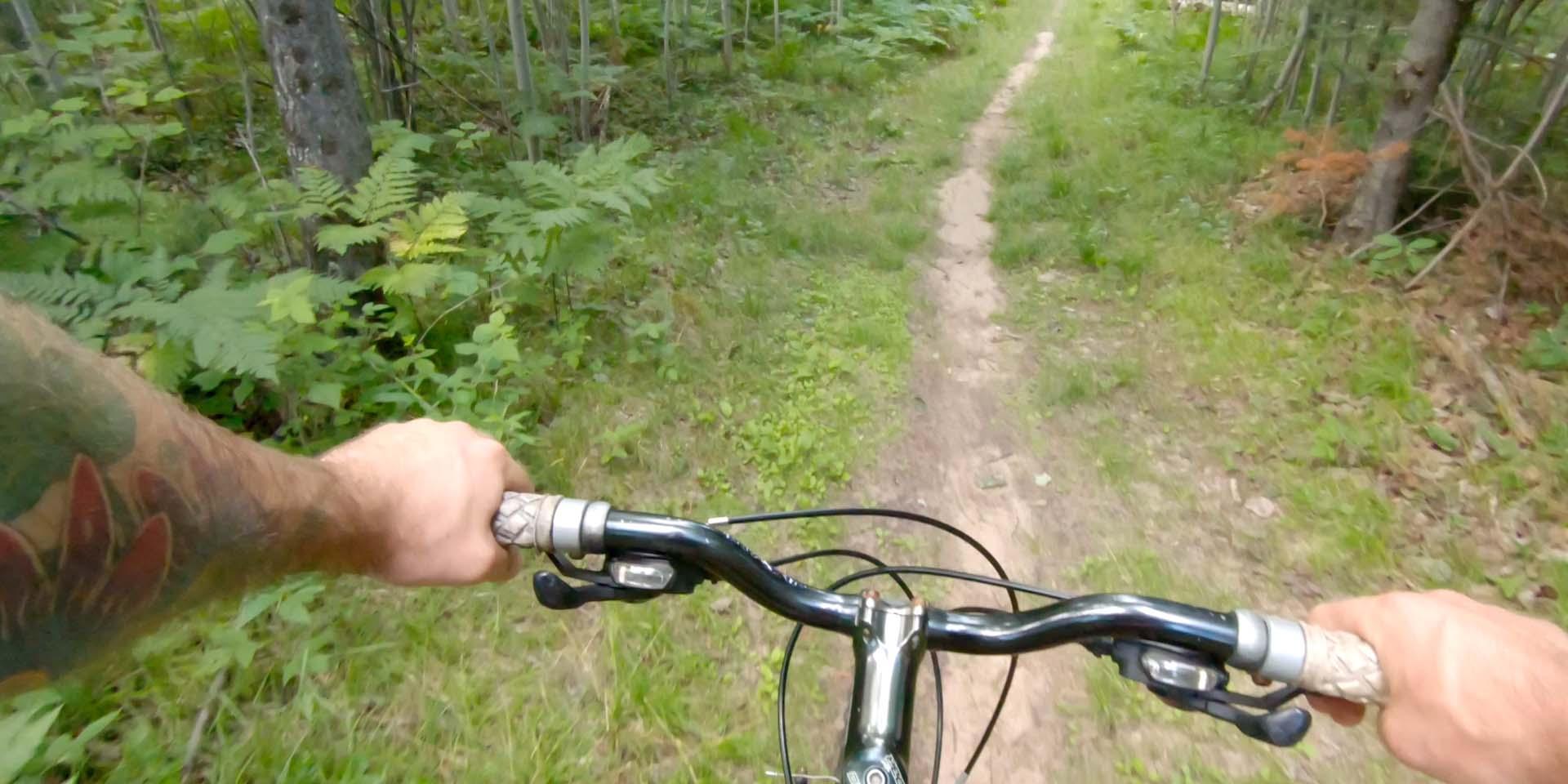 Biking a trail