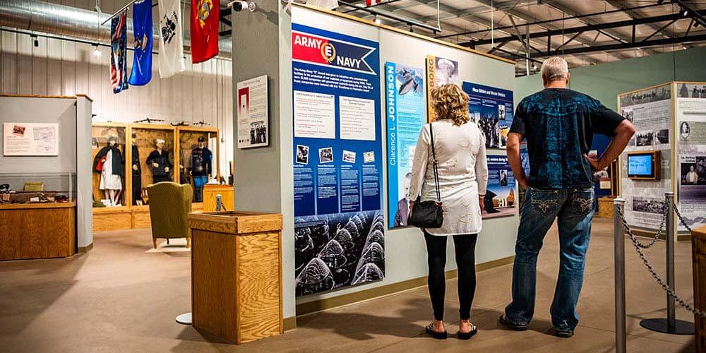 Guests viewing an exhibit at the UP Military Museum