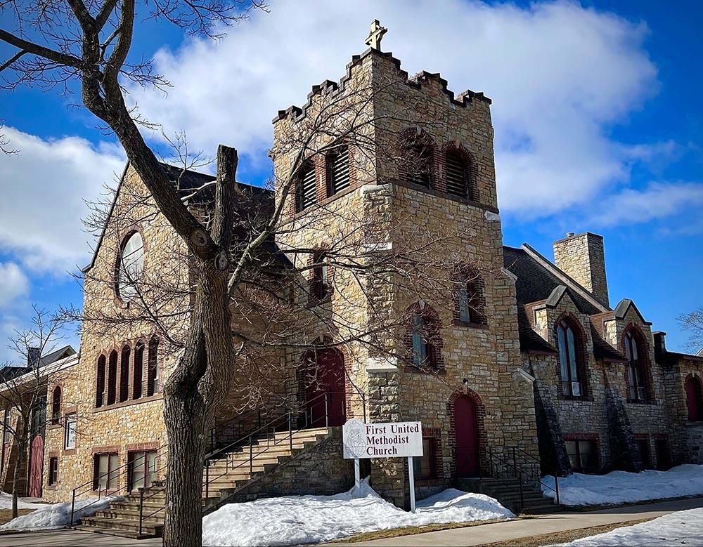 Exterior of the historic First Methodist Church