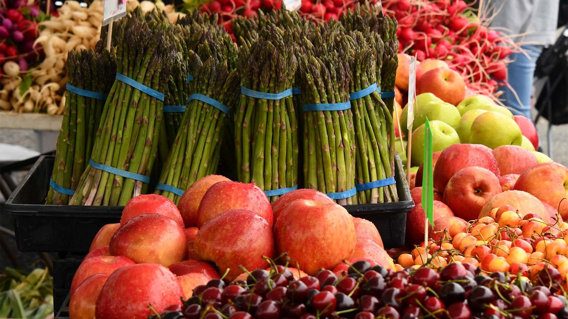 Various produce at a Farmers Market